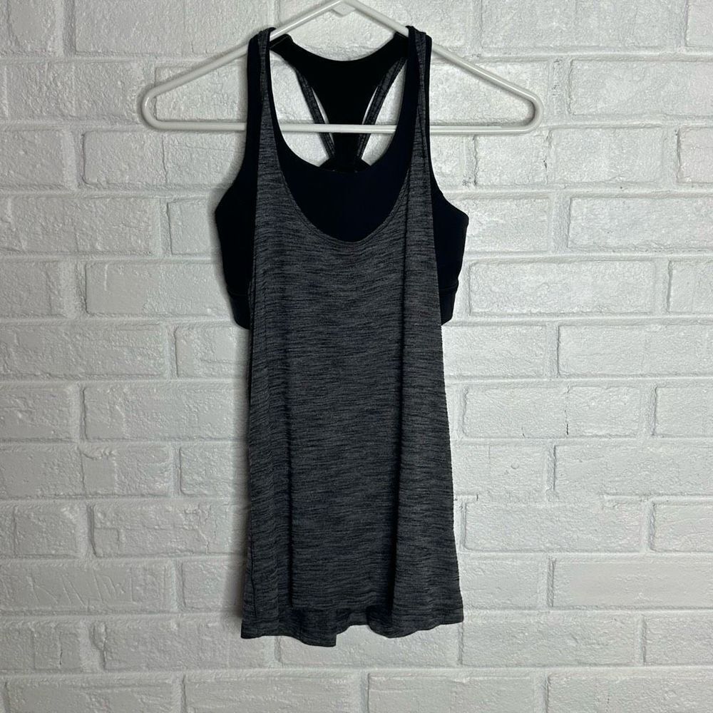 Lululemon Twist and Toil Tank with Built in Sports Bra 2‎ in 1 Gray size 2